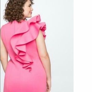 Eloquii Dresses - Eloquii pink side ruffle party dress NEW Eloquii Dresses - Eloquii pink side ruffle party dress NEW